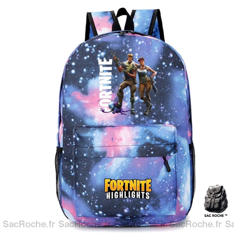 Sac à dos Fortnite Highlights multicolore avec un fond blanc
