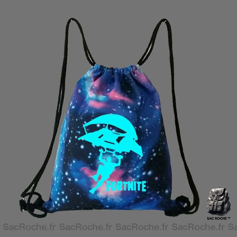 Sac à dos de sport Fortnite phosphorescent - Bleu - Sac à main Sac à dos à cordon