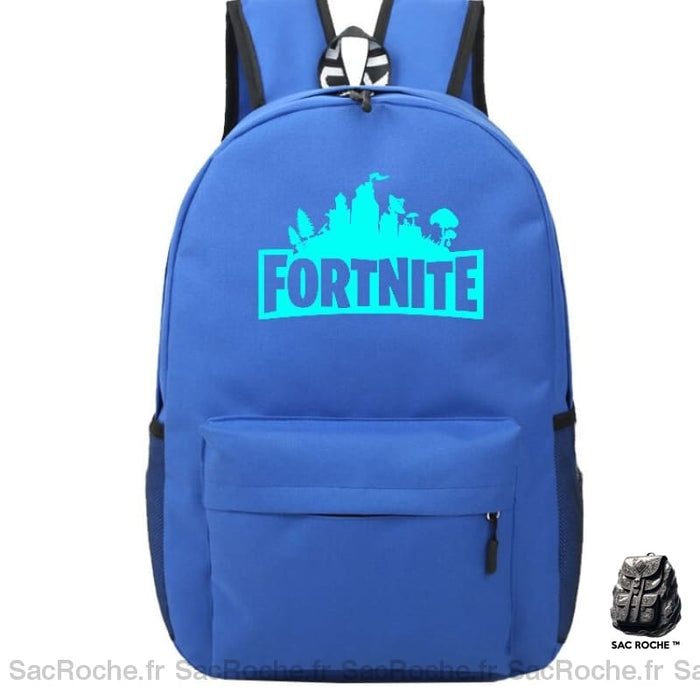 Sac à dos Fortnite couleur unie bleu avec un fond blanc