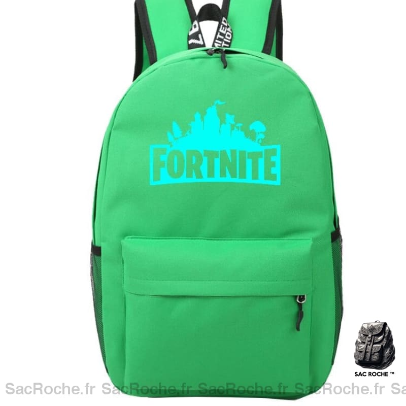 Sac à dos Fortnite couleur unie vert avec un fond blanc