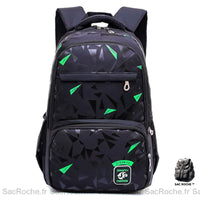 Sac à Dos Garçon Ergonomique - Grande Capacité - École Primaire - modèle Vert - Sac Roche ™