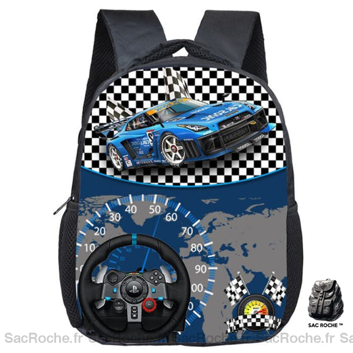 Sac À Dos Garçon Voiture Course Maternelle Noir Sacs Scolaire