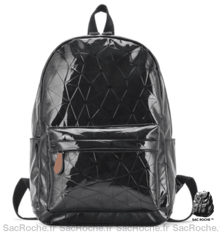 Sac à dos holographique géométrique - Noir - Sac à dos scolaire Sac