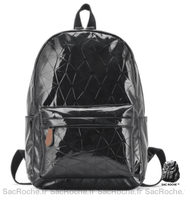 Sac à dos géométrique holographique - modèle Noir - Sac Roche ™