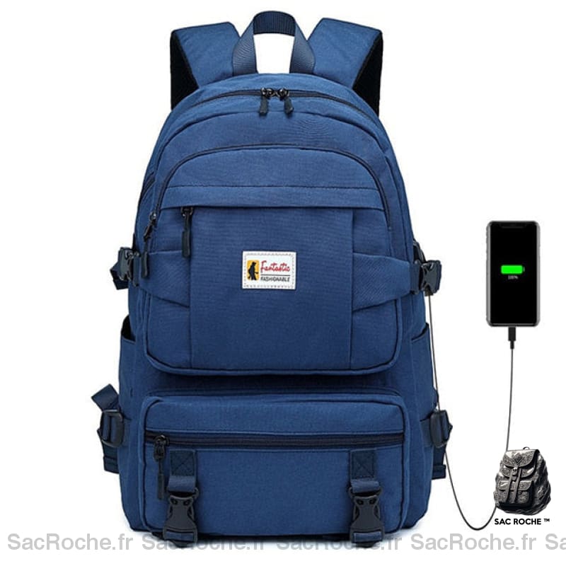 Sac À Dos Grande Capacité Jaune Collège Lycée Bleu Sacs Scolaire