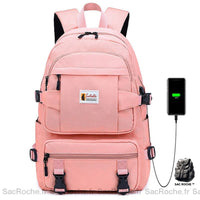 Sac à dos grande capacité jaune collège lycée - modèle Rose - Sac Roche ™