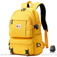Sac à dos grande capacité jaune collège lycée - Sac Roche ™