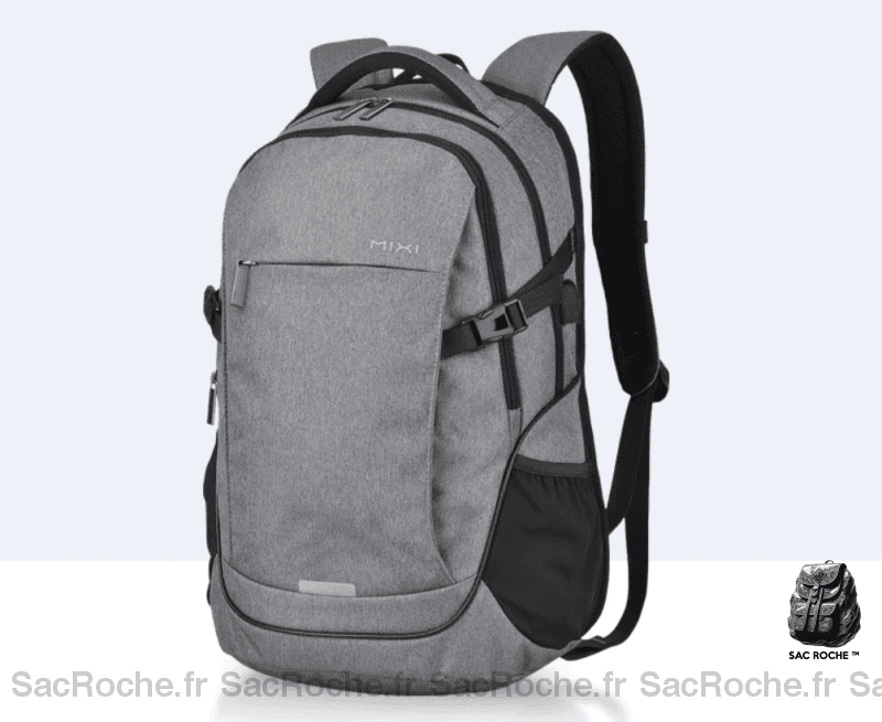 Sac à dos ergonomique grande capacité avec port USB gris