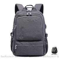 Sac à dos gris tendance pour adolescente et femme - Sac Roche ™