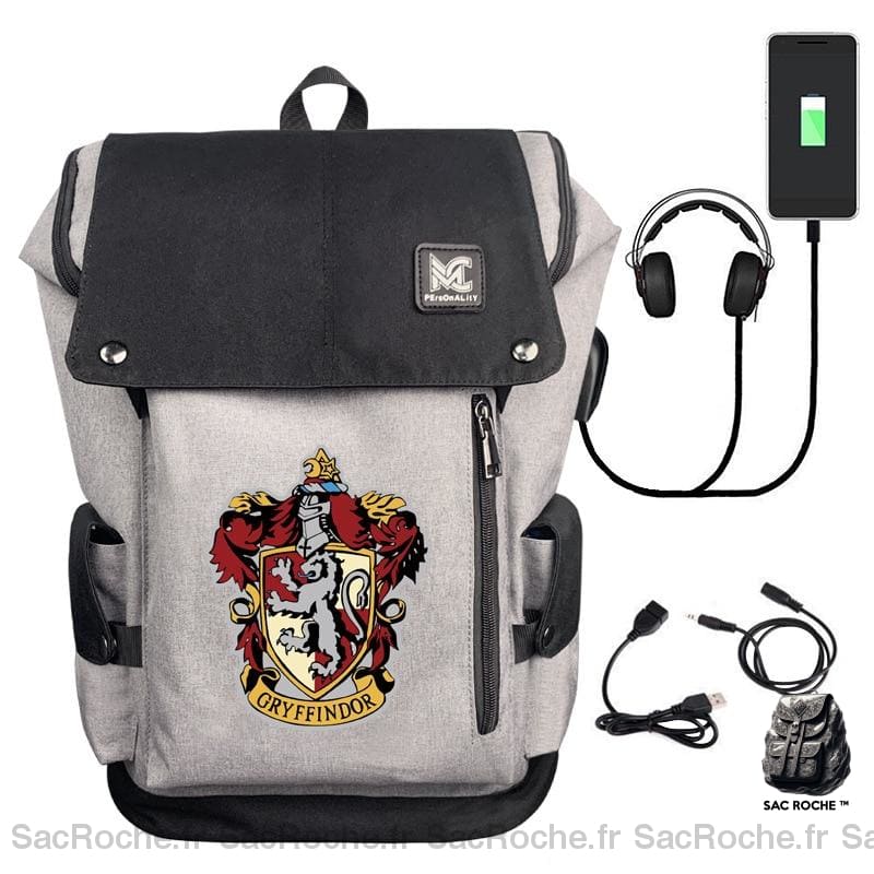 Sac à dos Harry Potter, les 4 maisons - Rouge - Sac à dos scolaire Sac à dos