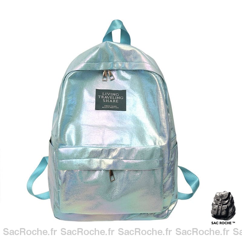 Sac à dos cartable holographique - Bleu - Sac à dos Sac à dos scolaire