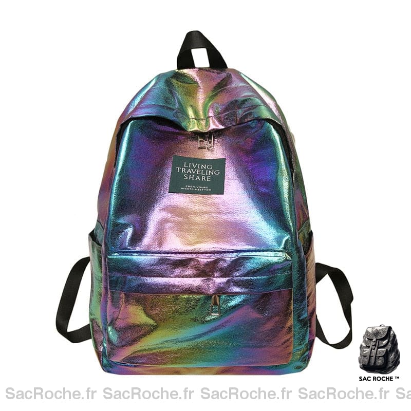 Sac à dos cartable holographique - Multicolore - Sac à dos scolaire Sac à dos