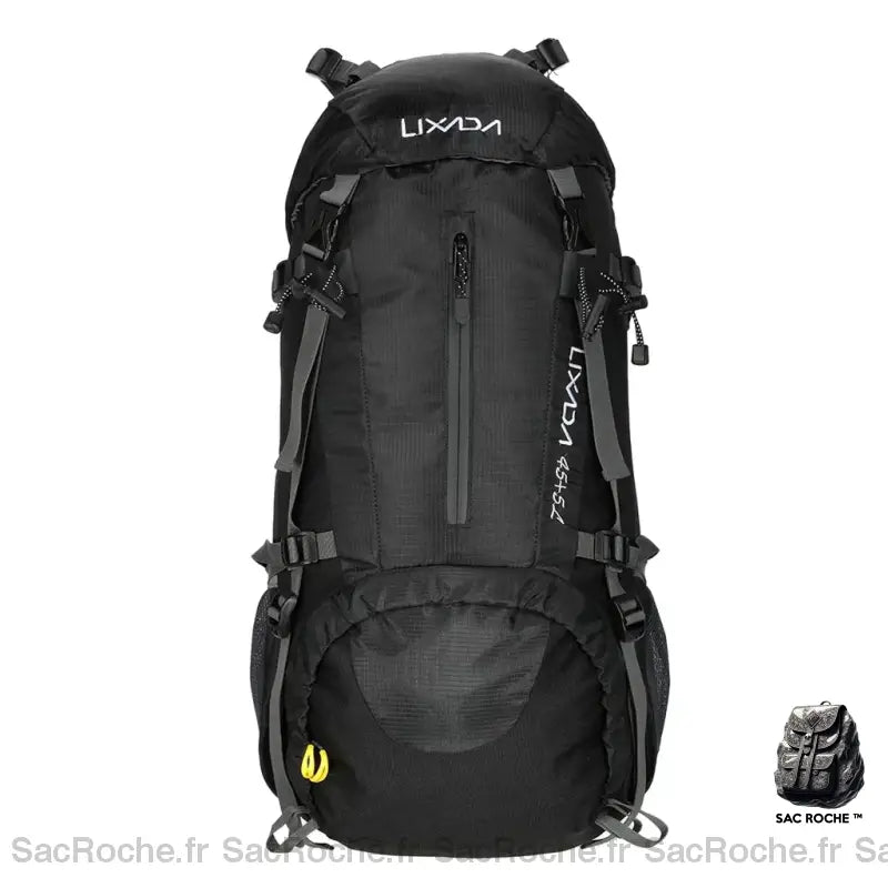 Sac À Dos Homme 50L Randonnée Noir Sport
