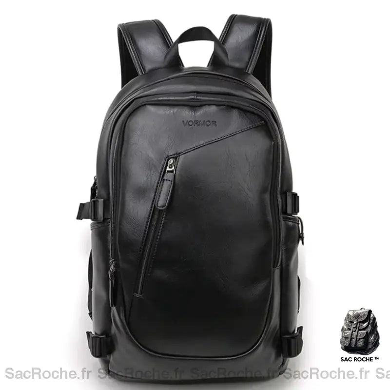 Sac À Dos Homme En Cuir Grand Noir Sac
