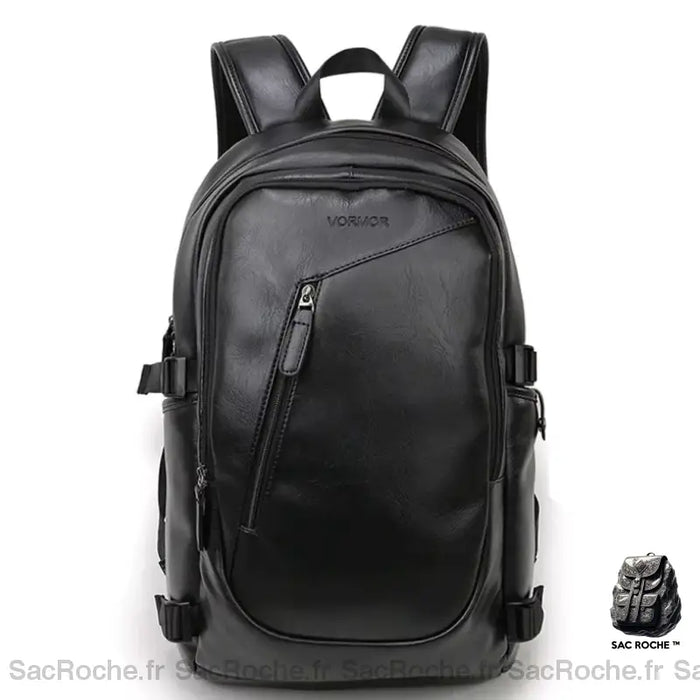 Sac À Dos Homme En Cuir Grand Noir Sac