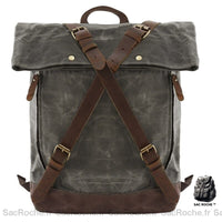 Sac à dos homme en toile vintage - modèle Gris - Sac Roche ™