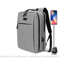 Sac à dos homme gris imperméable - Sac Roche ™