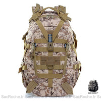 Sac à dos homme militaire compact - modèle Camouflage désert - Sac Roche ™