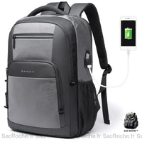 Sac à dos homme, ordinateur efficace - modèle Gris - Sac Roche ™