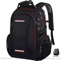 Sac à dos homme polyvalent - modèle Noir/rouge - Sac Roche ™