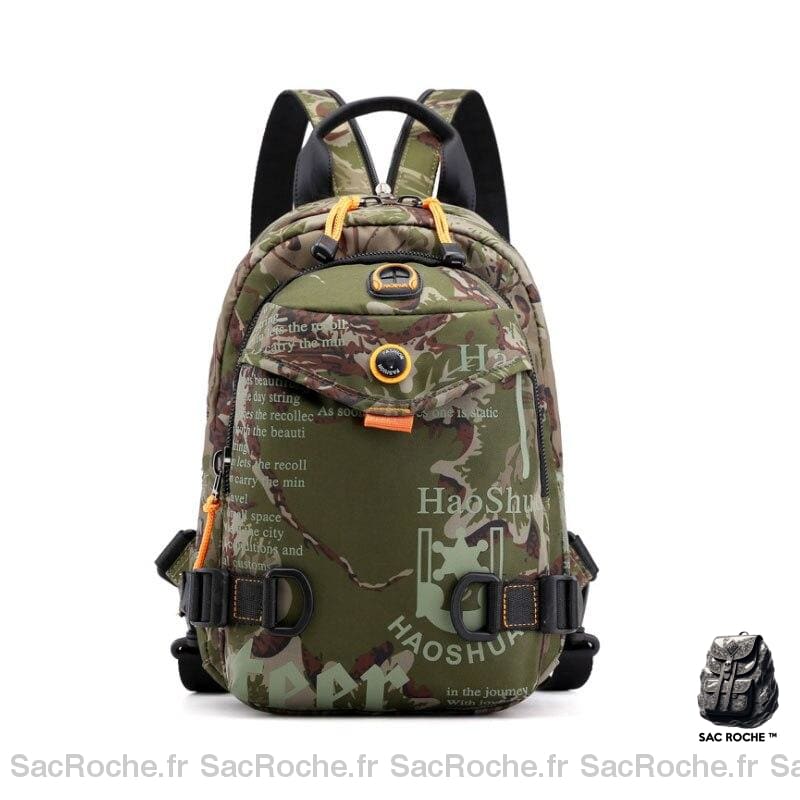 Sac à dos compact et stylé homme - Vert militaire - Sac bandoulière Sac