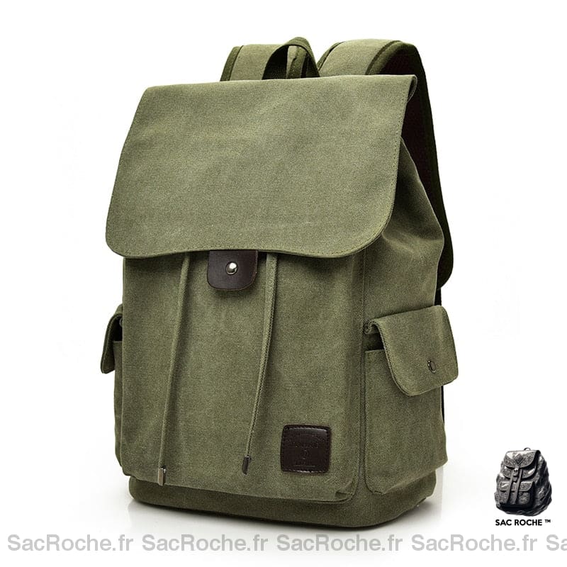 Sac À Dos Homme Toile Canvas - Résistant Vert Sac Homme