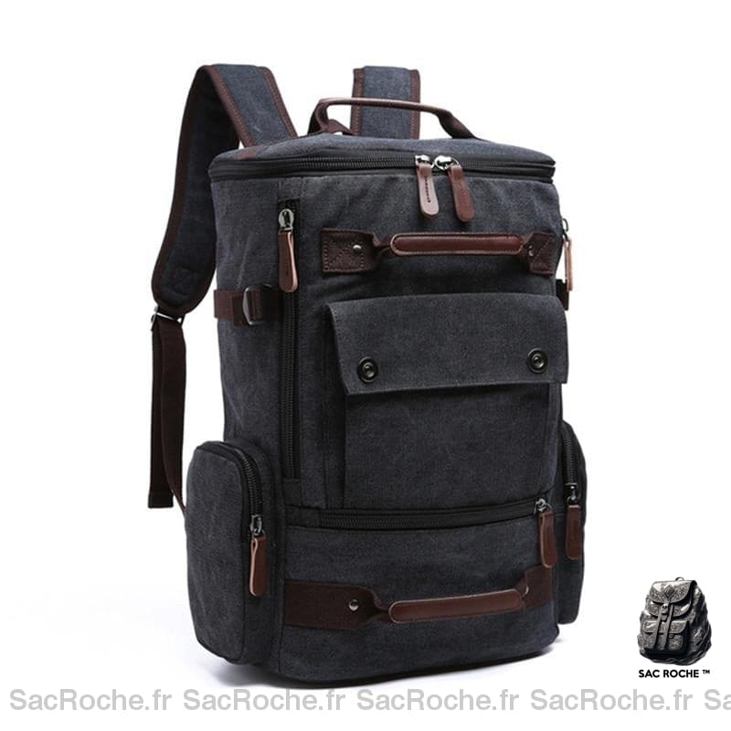 Sac À Dos Homme Vintage Compact Noir