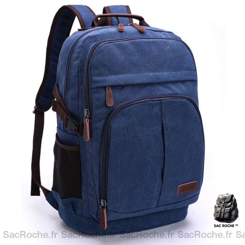 Sac À Dos Homme Vintage En Toile Bleu Sac Dos Vintage