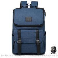 Sac à dos homme vintage en toile - modèle Bleu total - Sac Roche ™