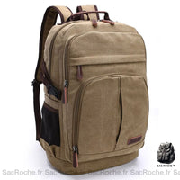 Sac à Dos Homme Vintage en Toile - modèle Kaki - Sac Roche ™