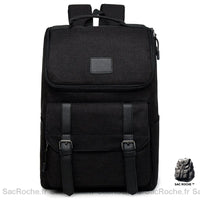 Sac à dos homme vintage en toile - modèle Noir total - Sac Roche ™