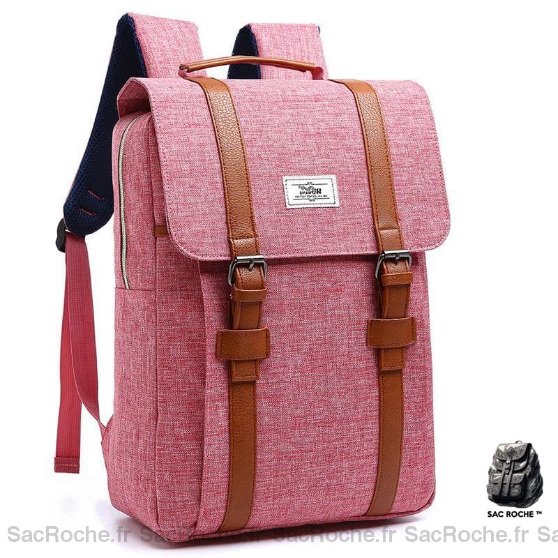 Sac À Dos Homme Vintage En Toile Rose