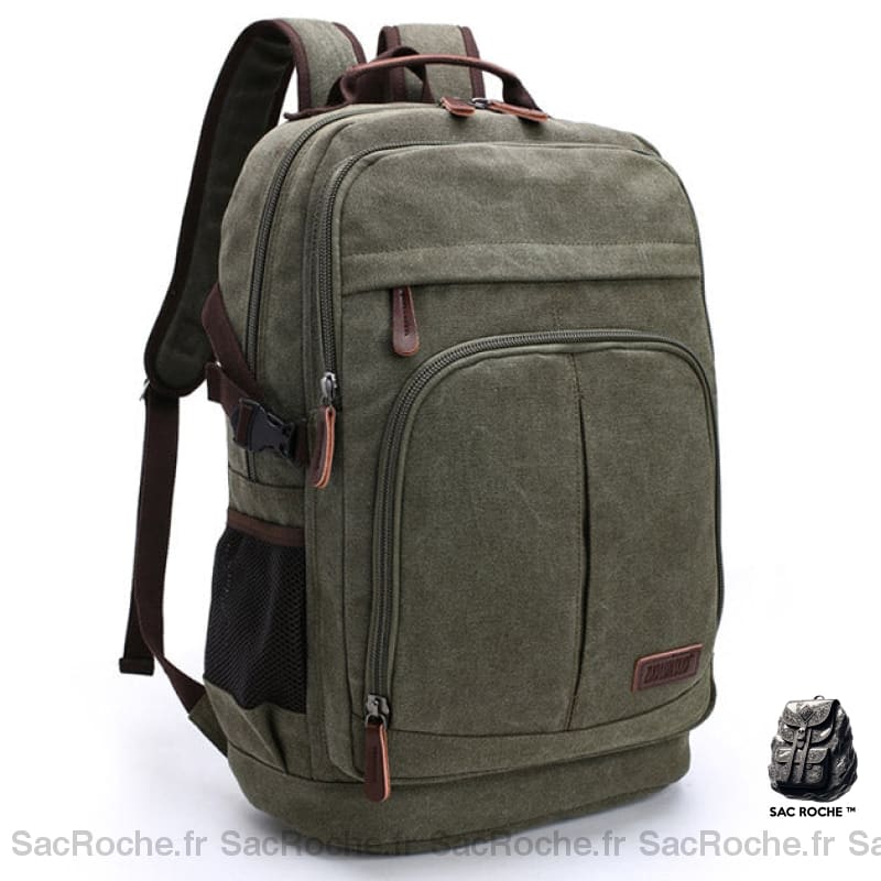 Sac À Dos Homme Vintage En Toile Vert Sac Dos Vintage