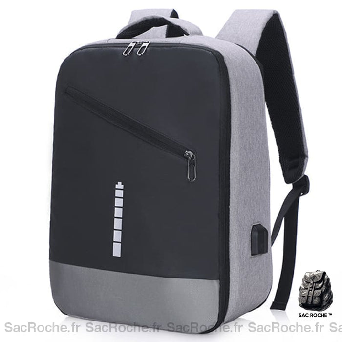 Sac À Dos Intelligent Double Compartiment Frontal Gris Sac A Dos Ordinateur