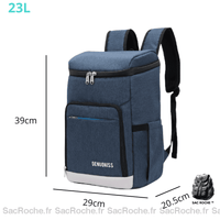 Sac à Dos Isotherme Bleu - Fraîcheur Assurée - modèle 23L - Sac Roche ™