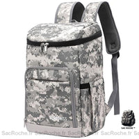 Sac à dos isotherme étanche 23L - modèle Camouflage gris - Sac Roche ™