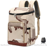 Sac à dos isotherme étanche 23L - modèle Camouflage marron - Sac Roche ™