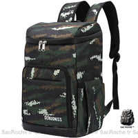 Sac à dos isotherme étanche 23L - modèle Camouflage vert - Sac Roche ™