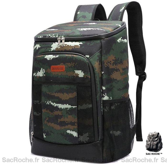 Sac à dos isotherme et étanche style militaire avec un fond blanc