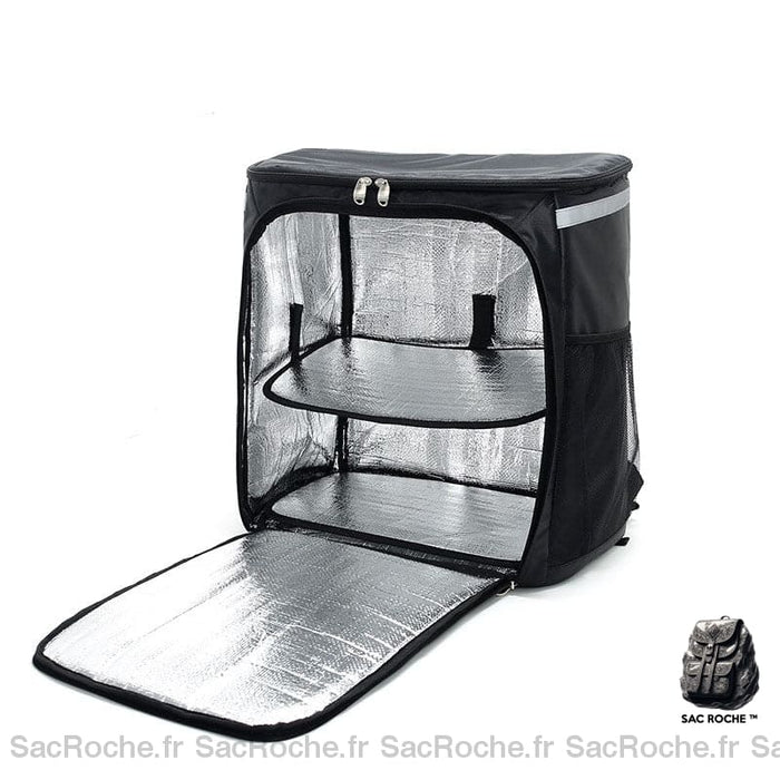 Grand sac à dos isotherme noir pour livraison de nourriture - Sac Sac à dos