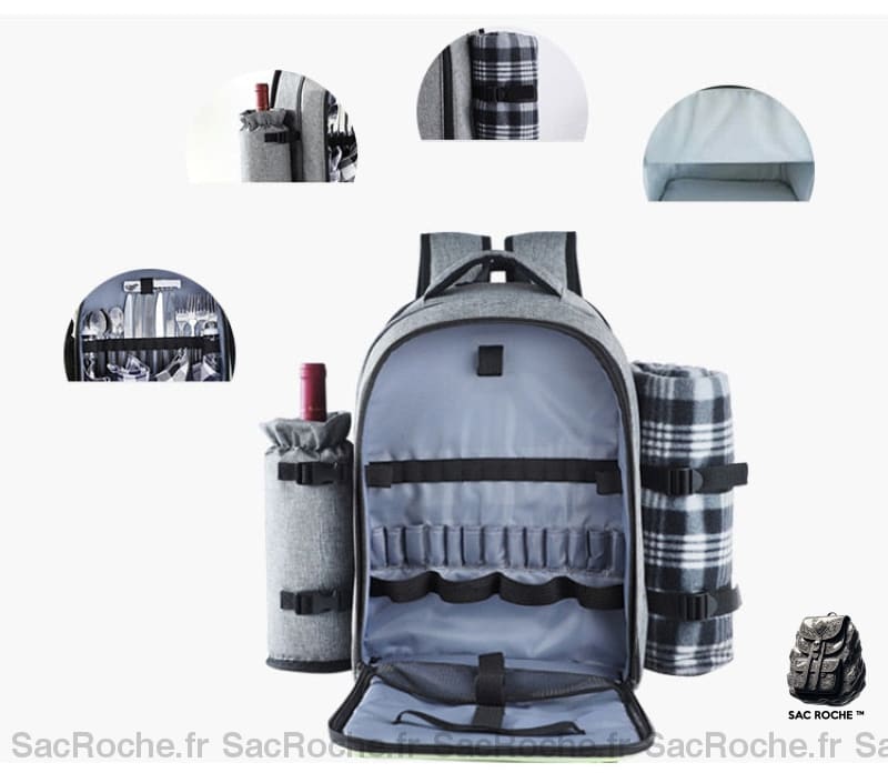 Sac À Dos Isotherme Pique-Nique Gris