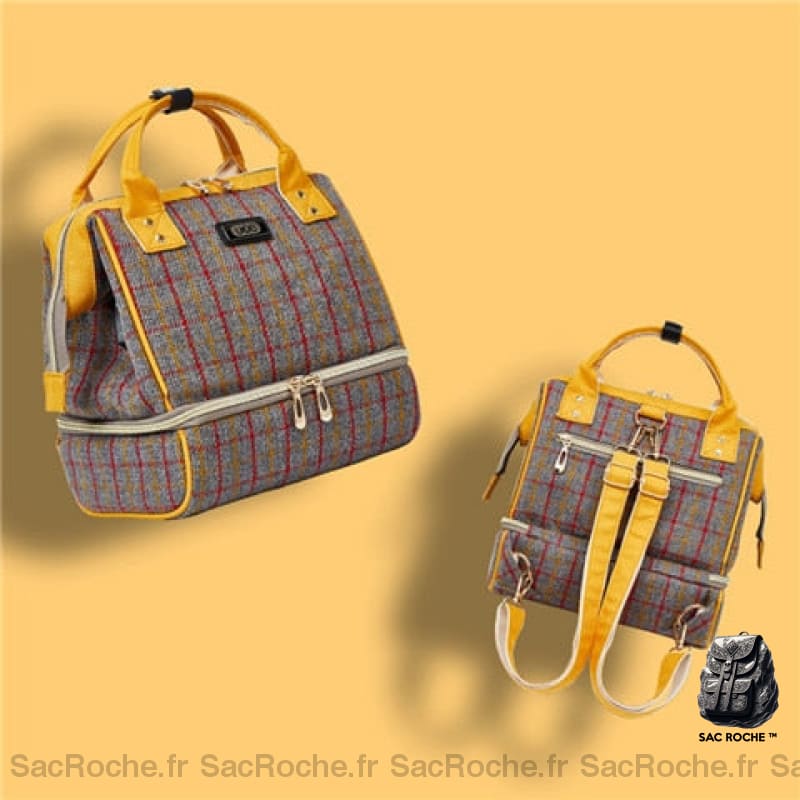 Sac à dos avec poche isotherme - Jaune - Couche Sac à langer