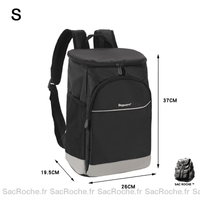 Sac à Dos Isotherme Thermos Noir - modèle 18 Litres - Sac Roche ™