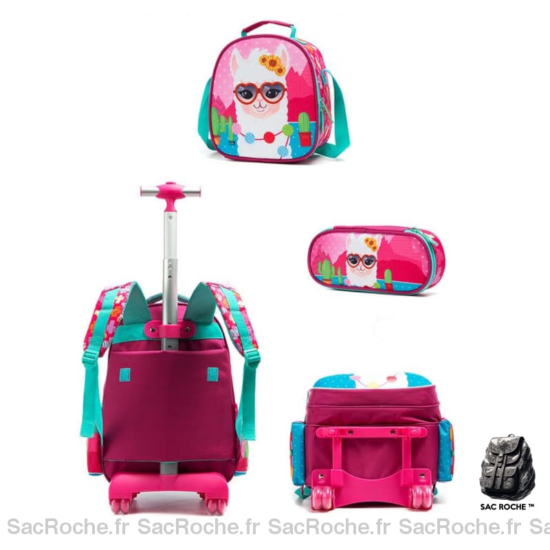 Sac À Dos Lama Fille Roulettes Enfant