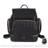 Sac à dos langer cuir - modèle Noir - Sac Roche ™