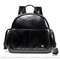 Sac à dos langer cuir pu - modèle Noir classique - Sac Roche ™