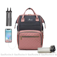 Sac à dos langer Queen - modèle Rose/Gris - Sac Roche ™