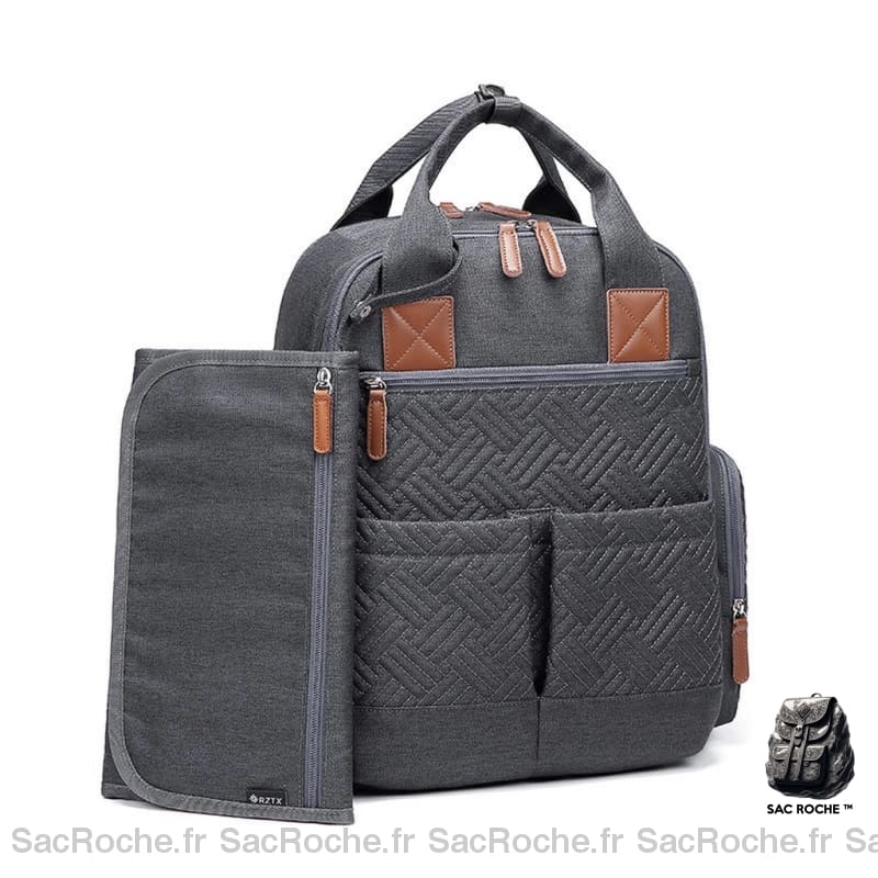 Sac À Dos Langer Tendance Moderne Et Pratique Gris + Pochette Sac