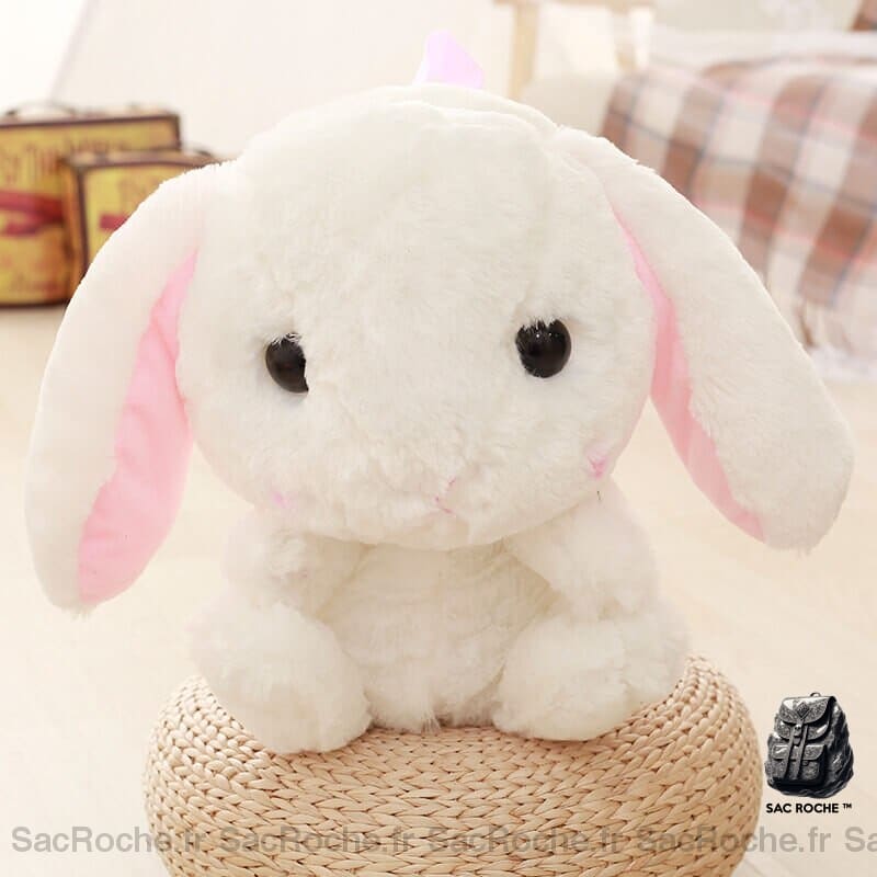 Sac à dos en peluche lapin pour fille - Blanc - Animal en peluche Lapin en peluche
