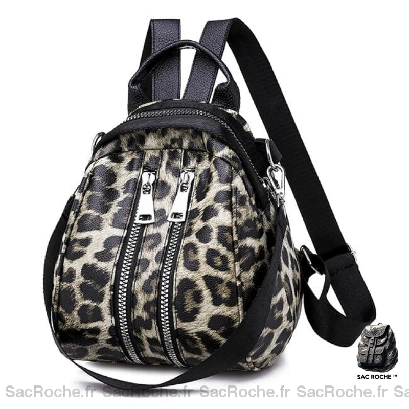 Sac à dos rétro femme motif léopard très bonne qualité à la mode